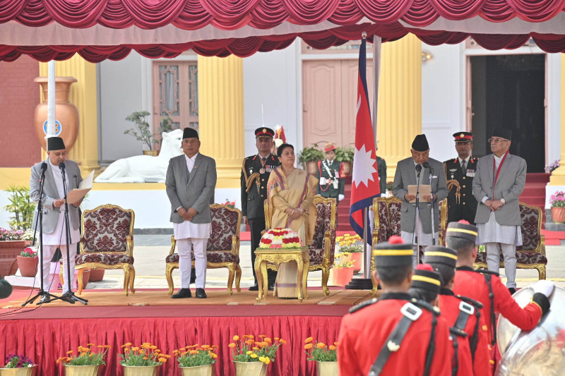 नवनिर्वाचित राष्ट्रपति रामचन्द्र पौडेलले लिए शपथ 